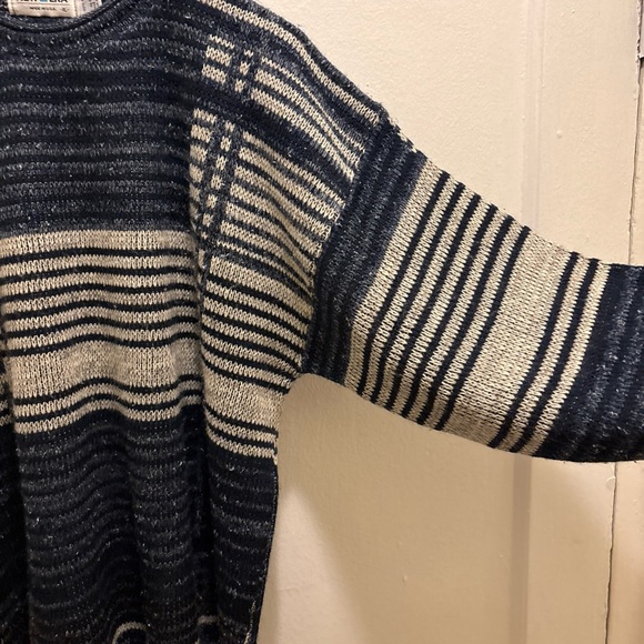 Vintage New Era Navy and White Striped Men's Crewneck Sweater size XL - Picture 4 of 6